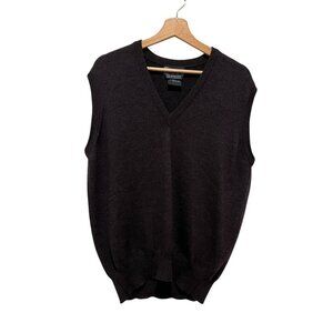 Burberry Black V-Neck 100% Merino Wool Pullover Sweater Vest Men's Size M